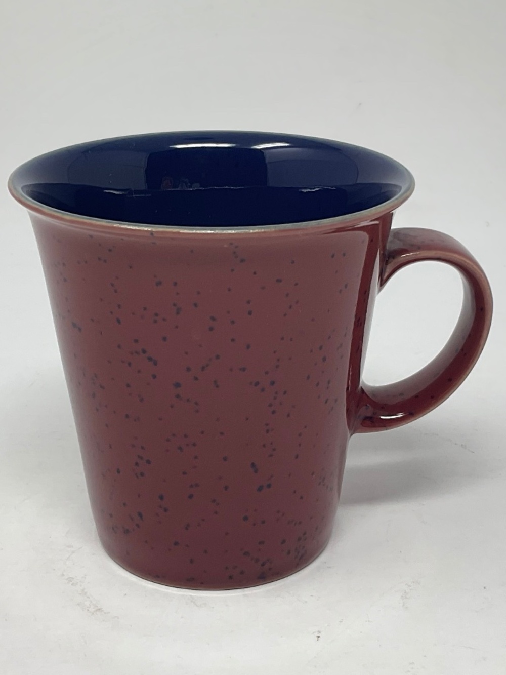 Denby Harlequin Stoneware Red Blue Coffee Mug